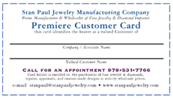 Stan Paul Jewelers Premiere Customer Card